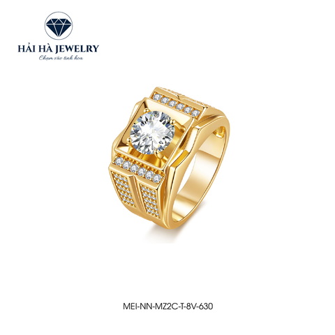 Nhẫn nam bản khối đính đá trung tâm – Vững vàng từ bên trong | Hải Hà Jewelry