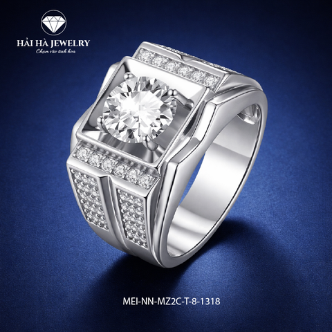 Nhẫn nam bản khối đính đá trung tâm – Vững vàng từ bên trong | Hải Hà Jewelry