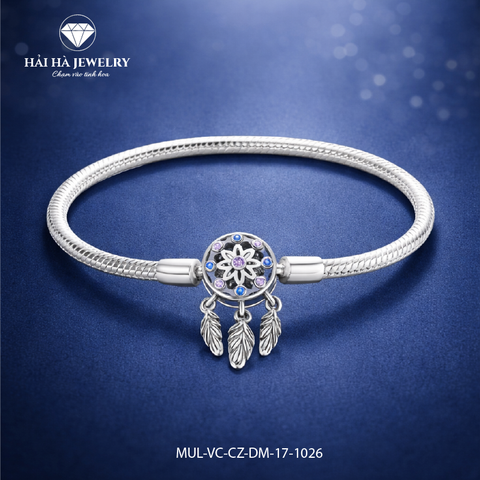 Vòng tay bạc 925 charm Dreamcatcher đá sắc – Giữ lại những điều nên ở lại