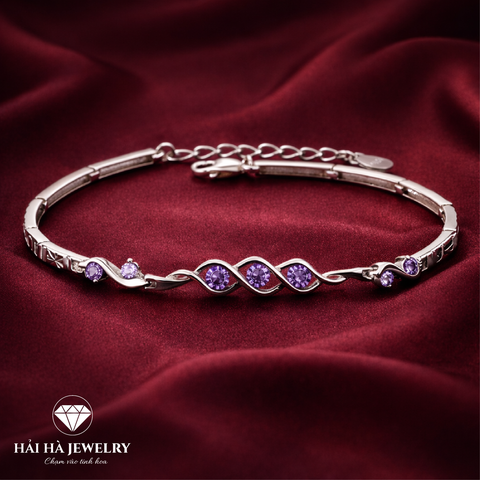 Vòng tay đá tím uốn lượn – Nhịp cảm xúc dịu êm | Hải Hà Jewelry