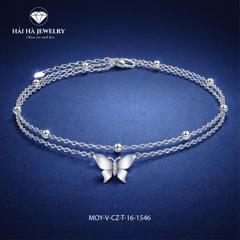 Lắc chân bướm bạc dáng đôi – Chuyển động rất khẽ của những điều dịu dàng | Hải Hà Jewelry