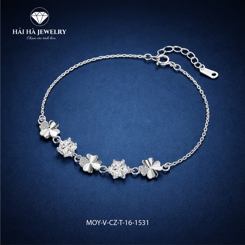 Vòng tay cỏ bốn lá ánh sáng dịu – Gửi một lời chúc rất khẽ | Hải Hà Jewelry