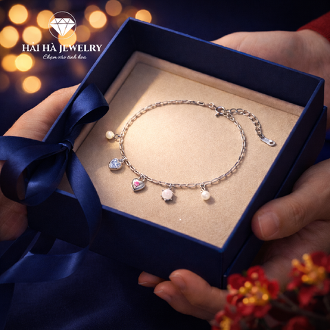 Vòng tay charm trái tim & ngọc trai – Những điều yêu thương ở lại rất khẽ | Hải Hà Jewelry