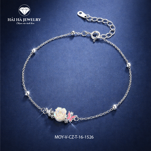 Vòng tay hoa hồng & cánh bướm – Dịu dàng ở lại cùng thời gian | Hải Hà Jewelry