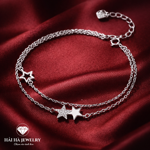 Vòng bạc đôi ngôi sao – Dẫn lối bằng những điều lấp lánh nhỏ | Hải Hà Jewelry