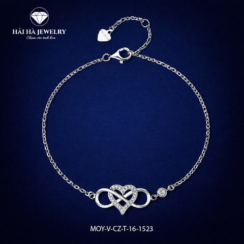 Vòng tay vô cực trái tim đính đá – Gắn kết dịu dàng, bền lâu | Hải Hà Jewelry
