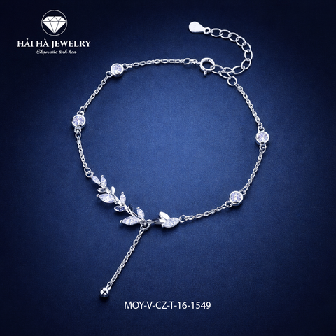 Vòng tay lá rủ đính đá – Mềm mại theo từng chuyển động | Hải Hà Jewelry