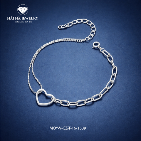 Vòng tay trái tim phối dây – Gắn kết từ những điều khác biệt | Hải Hà Jewelry