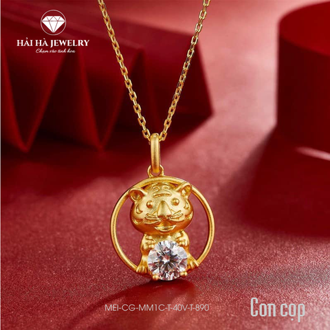 Dây chuyền con giáp tuổi Dần bạc mạ vàng – Giữ một nội lực vững vàng và rất tĩnh | Hải Hà Jewelry