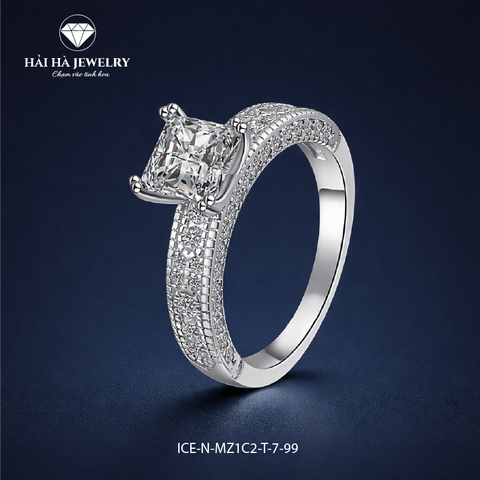 Nhẫn nữ bạc 925 đính kim cương Moissanite 1,2 Carat
