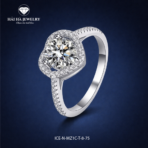 Nhẫn nữ bạc 925 đính moissanite dáng trái tim – dịu dàng trong từng điểm chạm