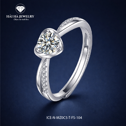 Nhẫn nữ bạc 925 moissanite dáng trái tim – chạm vào tinh hoa cảm xúc
