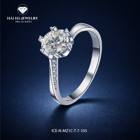 Nhẫn nữ bạc 925 moissanite dáng solitaire – điểm sáng ở lại thật lâu