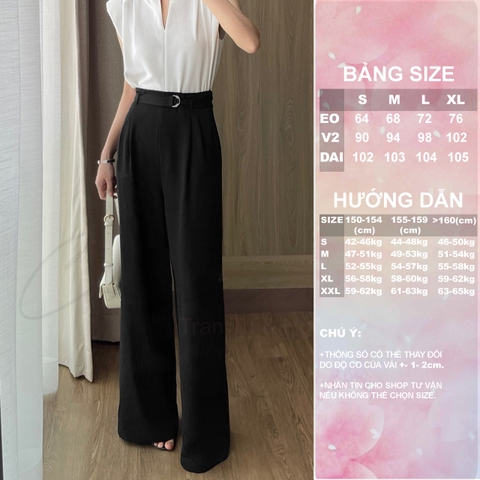 [Congai.vn ] Quần ống rộng cạp cao giấu bụng, hack dáng chân dài QOX-02 , tặng kèm đây đai, mẫu mới 2024.