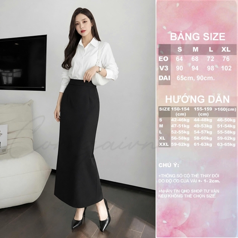 Chân Váy Cạp Cao Dáng Suông CV45 Vải Dày Đứng Form Tôn Dáng