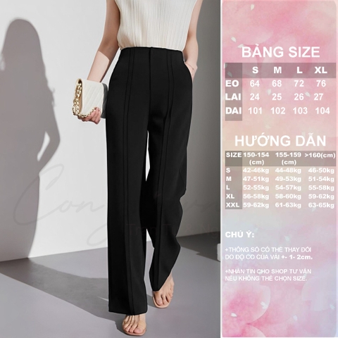 [ Congaivn] Quần ống rộng cạp cao giấu bụng, hack dáng chân dài QOX-03, mẫu mới 2025.