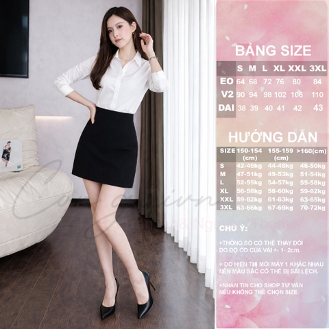 Chân Váy Chữ A Ngắn CVA2 Vải Kate Dày Mềm Có Quần Bảo Hộ