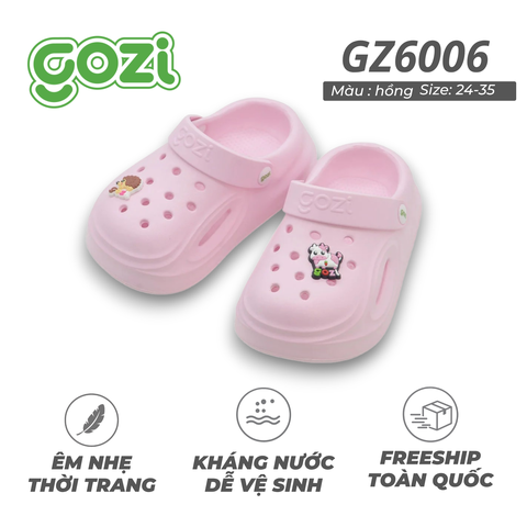 Dép Sục Trẻ Em GOZI, Đế Bằng,Nhựa Eva Chống Trượt GZ6006