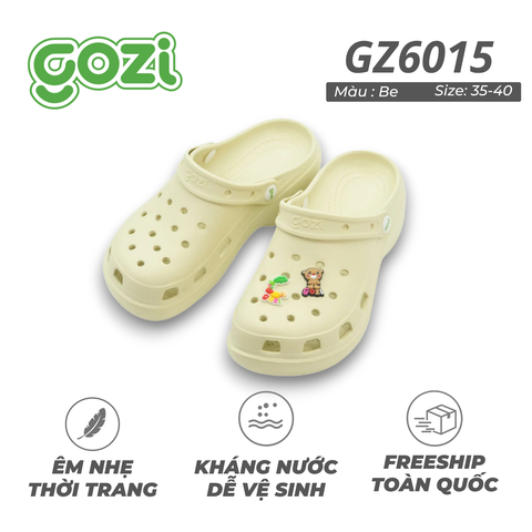 Dép Sục Nữ GOZI, Đế Cao Kiểu Dáng Basic, Nhựa Eva Chống Trượt GZ6015