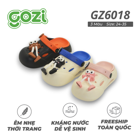 Dép Sục Trẻ Em Gozi, Nhựa Eva Chống Trơn Trượt, Kèm Charm Dễ Thương GZ6018