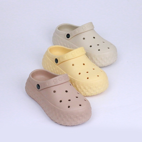 Dép Sục Nữ Gozi, Đế Cao 3cm, Full Size, Kèm Charm Dễ Thương, Nhựa Eva Chống Trơn Trượt GZ6017