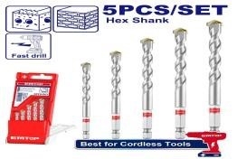 Bộ 5 mũi khoan bê tông (Đuôi lục giác) ECDB6055