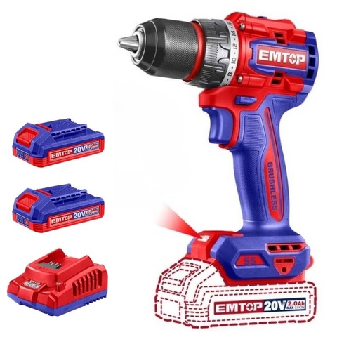 Bộ máy khoan PIN EMTOP 13mm có búa mã ECIDL20558