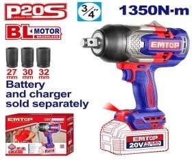 Thân máy siết Bulong PIN EMTOP lực siết khủng 1350Nm mã ECIWL201351