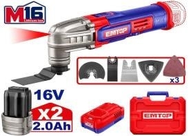Bộ máy cắt góc rung PIN 16V EMTOP -  ELMF16222