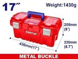 Hộp đựng dụng cụ bằng nhựa 17" ( Khóa kim loại) EMTOP EPBX1702