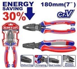 Kìm răng trợ lực 30% 7 inch emtop EPLRC0721