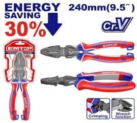 Kìm răng trợ lực 30% 9.5 inch emtop EPLRC0921