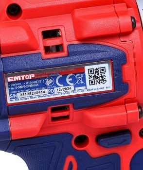 Bộ máy khoan PIN EMTOP 13mm mã ECDL205582