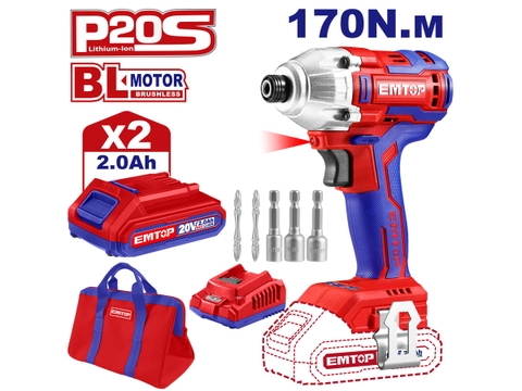 Bộ máy siết vít PIN EMTOP lực siết 170Nm MÃ ECDLIR20221