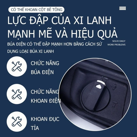 Máy khoan MAILTank SH04 Máy khoan bê tông 3 chức năng 1300W Máy Khoan Đục Bê Tông khoan tường\ khoan gỗ\ khoan sắt