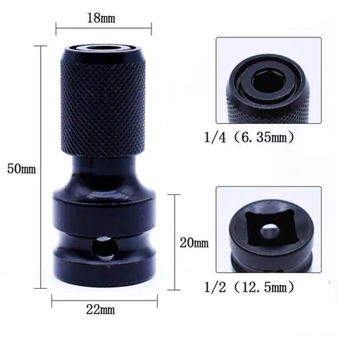 Đầu chuyển bulong, khẩu sang bắn vít chuôi lục giác 6.35mm đầu dài