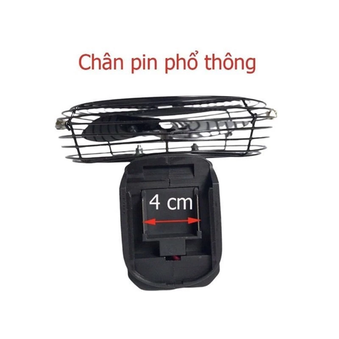 Thân quạt chạy pin BOSHUN xoay được, chân pin phổ thông 4cm chân pin makita