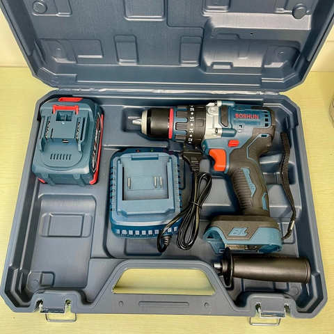 Máy Khoan Pin Boshun 1390BL Đầu Kẹp 13 Ly , Có Khoá Trục Tự Động - Bảo Hành 6 Tháng