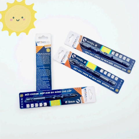 Bộ 4 mũi khoan đa năng cao cấp số 6,8,10,12mm Staka chính hãng MÀU XANH DƯƠNG