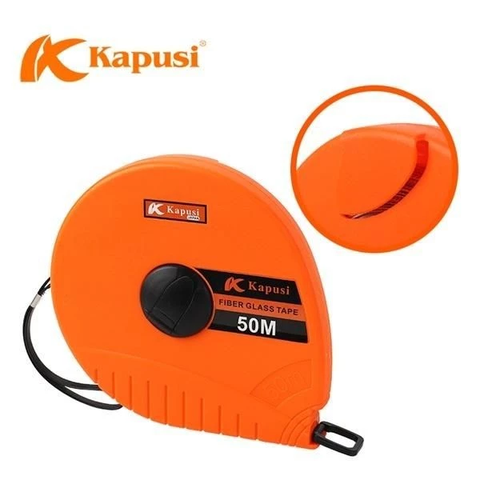 Thước Dây Vải Vỏ Cam 20m, 30m, 50m KAPUSI Có Tay Quay Thu Dây