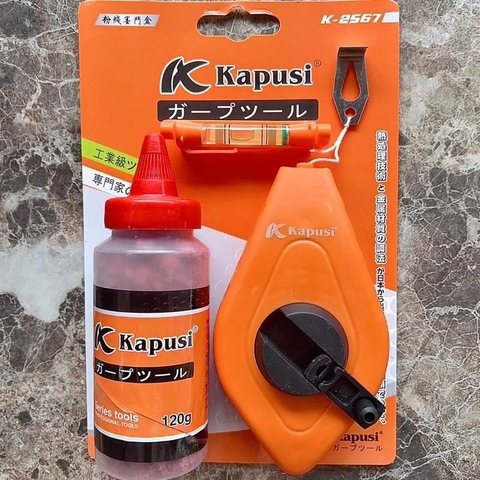 Bật Mực Hồ Lô Quay Tay KAPUSI Japan K-2567, Chất Liệu Nhựa ABS Bền Nhẹ, Dây Bật Búng Mực Tự Động Hồ Lô, Bật Mực Tự Động