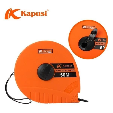 Thước Dây Vải Vỏ Cam 20m, 30m, 50m KAPUSI Có Tay Quay Thu Dây