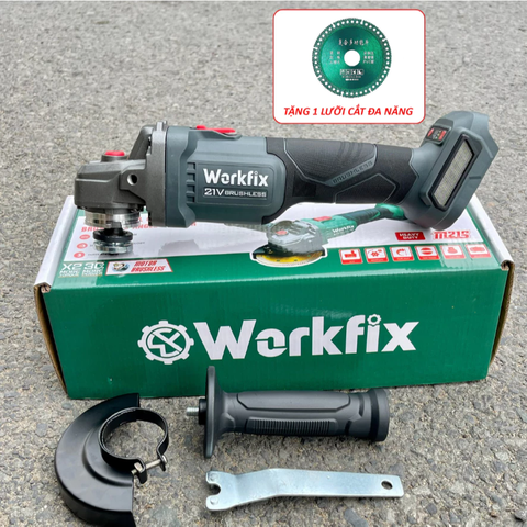 [TẶNG LƯỠI CẮT ĐA NĂNG] Máy Mài Pin WORKFIX WF-AG100PRO, Không Chổi Than, Công Tắc Lưng, 3 Tốc Độ, 4 tính năng