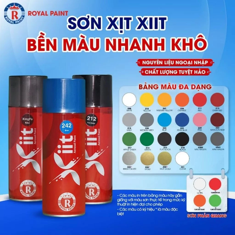 Sơn Xịt XIIT màu XingFa, Sơn XingFa Xịt Nguyên Liệu Ngoại Nhập Đủ Màu, Bền Màu, Nhanh Khô, Chất Lượng Tuyệt Hảo 400ml