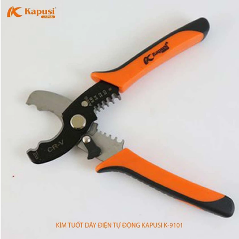 Kìm tuốt dây điện, kìm bấm COS MC4, Kìm cắt dây điện đa năng KAPUSI 8'' K-9101 JAPAN Nhật Bản chính hãng