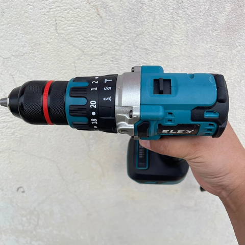 Thân máy Khoan 13 ly Elex động cơ lõi đồng, không chổi than, đầu autoclock