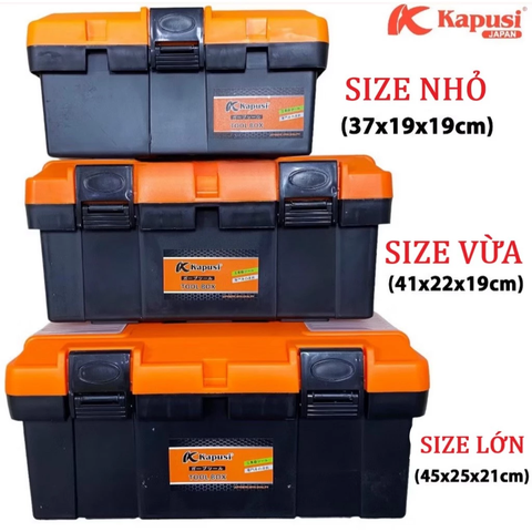 Thùng Đựng Đồ Nghề Nhựa, Hộp Đựng Dụng Cụ KAPUSI Nhiều Kích Thước, Hộp đựng đồ nghề đa năng cầm tay, cơ khí, máy móc