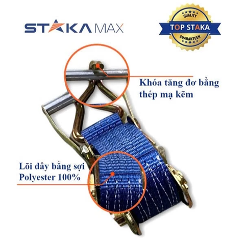 Đơ vải 8M, 12M STAKA Dây Chằng Hàng Tăng Đơ Vải 8M, 12M STAKA Giữ Chắc Hàng Hóa, An Toàn Tối Đa