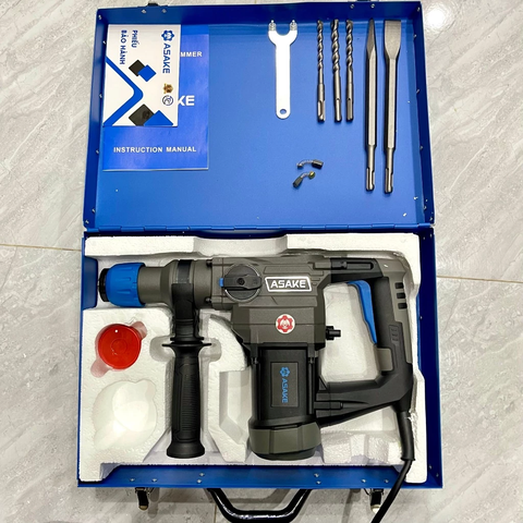 Máy Khoan Đục Asake AK2603 Công Suất 1100W 2 Chức Năng Tặng Kèm 2 Mũi Đục Và 3 Mũi Khoan