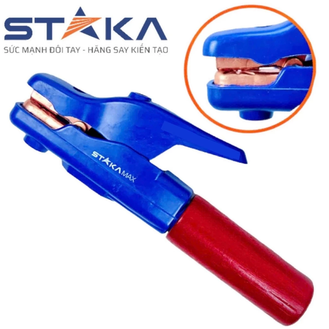 Kìm hàn cán gỗ 800A cao cấp STAKA KA-3820 chịu nhiệt tốt, Kềm hàn que, Mỏ kìm kẹp que hàn cán gỗ